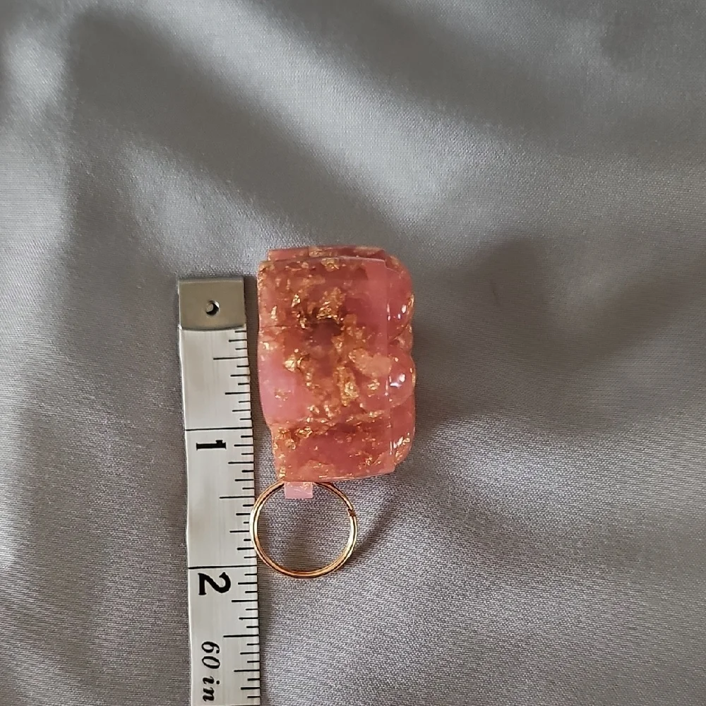 Pink and Gold Paw Keychain Charm